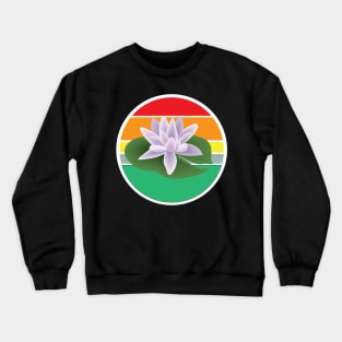 beutiful Rainbow circle with Lotus flower for Nature lovers Crewneck Sweatshirt